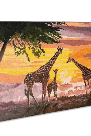 Painting by Numbers kit A family of giraffes KHO4353 Instant Buy