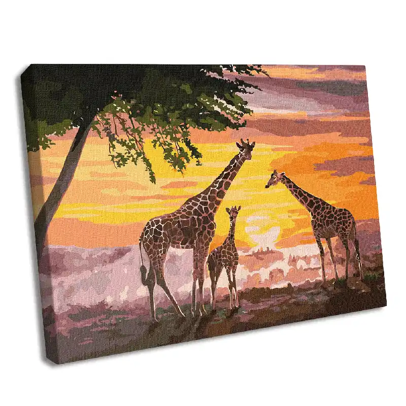 Painting by Numbers kit A family of giraffes KHO4353 Instant Buy