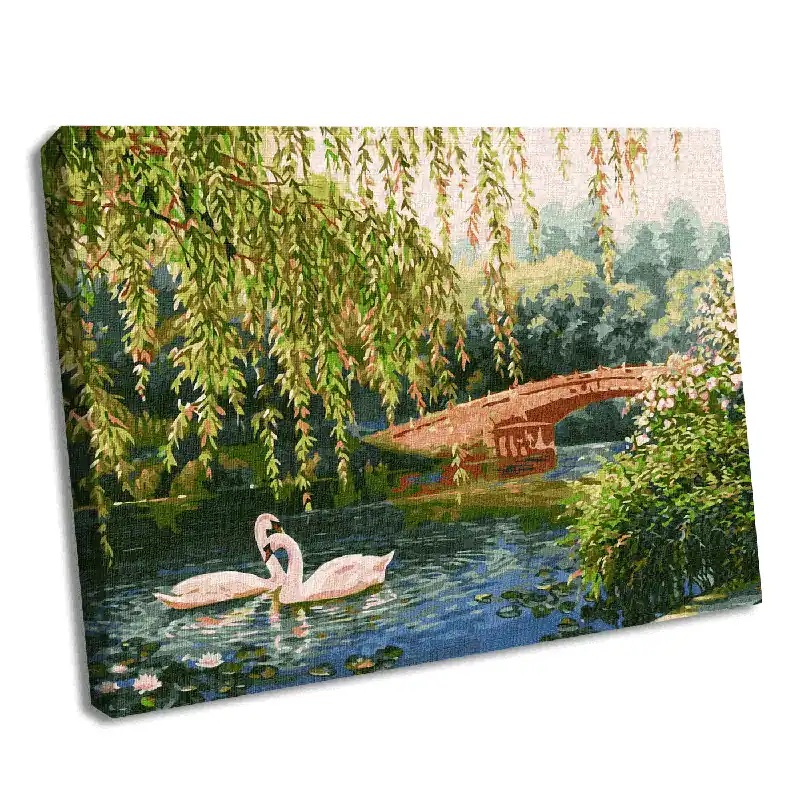Original Painting by Numbers kit Swans on the lake KHO4359