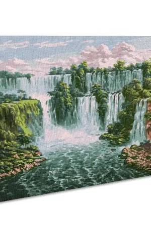 Budget Painting by Numbers kit Scenic waterfall KHO2878