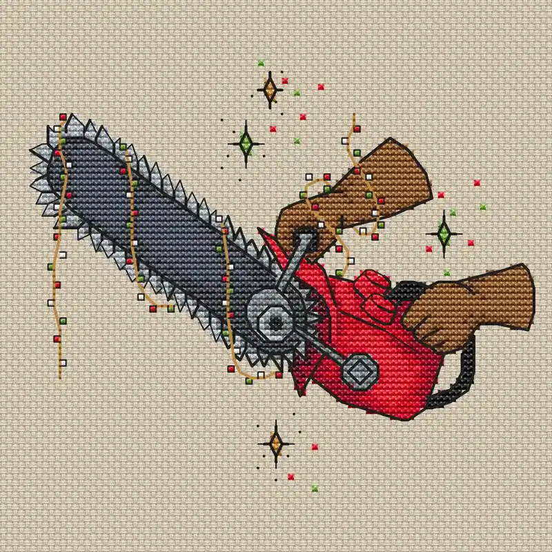 Weekend Sale Happy New Leatherface - PDF Cross Stitch Pattern