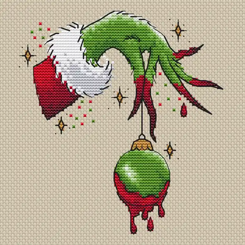 Same Day Shipping Happy New Grinch - PDF Cross Stitch Pattern