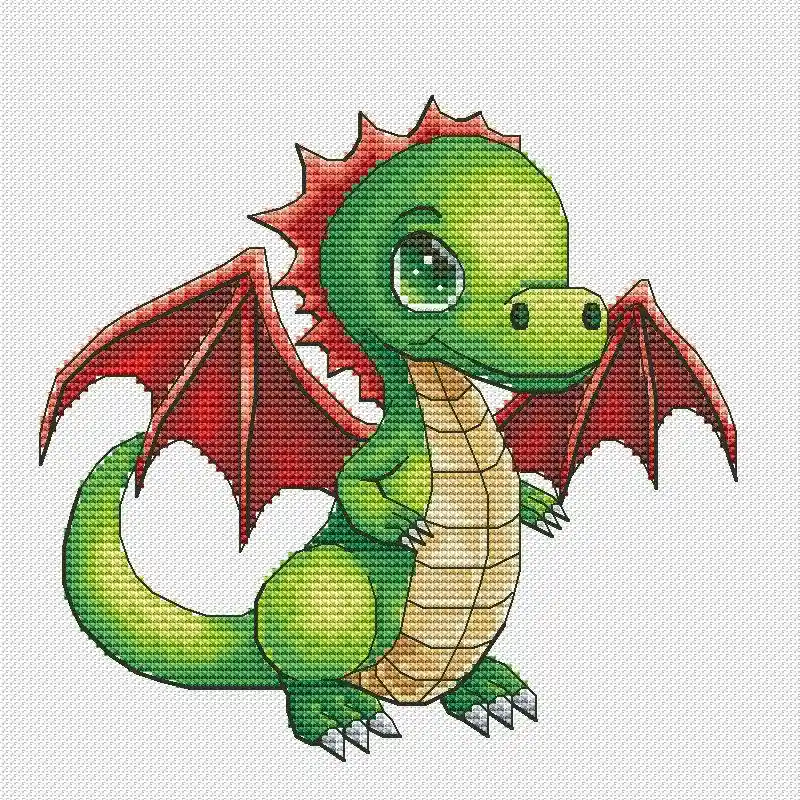 Limited Time Little Dragon - PDF Cross Stitch Pattern