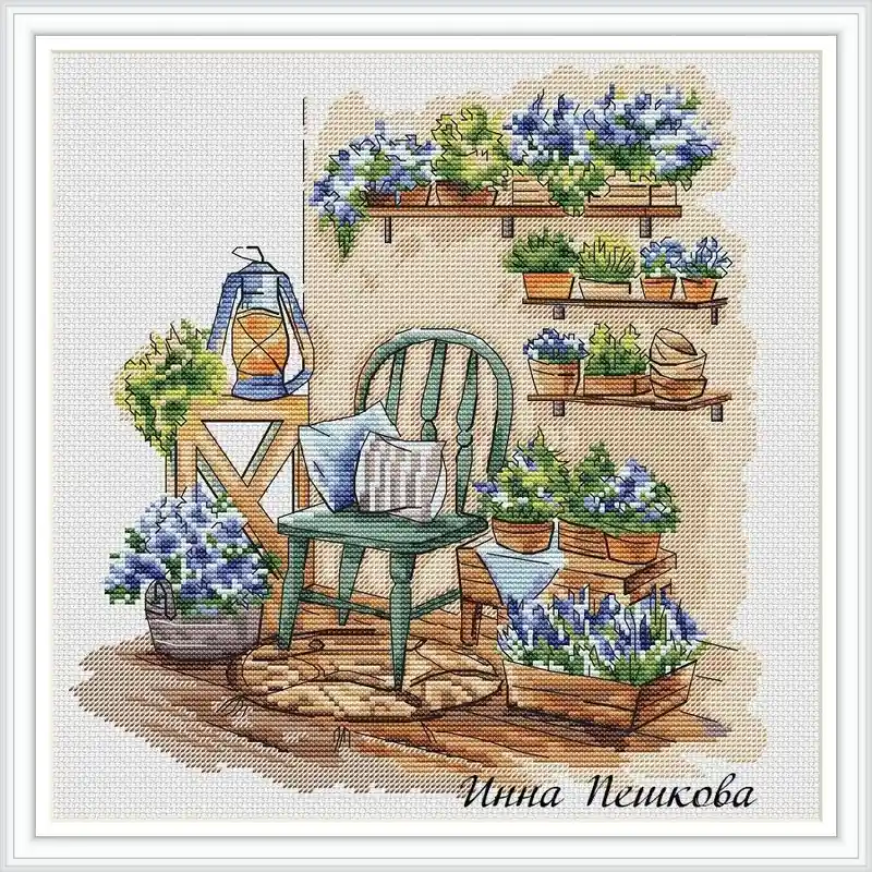 Spring Veranda - PDF Cross Stitch Pattern Best Choice