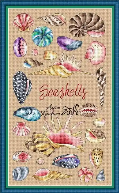 Seashells - PDF Cross Stitch Pattern Budget