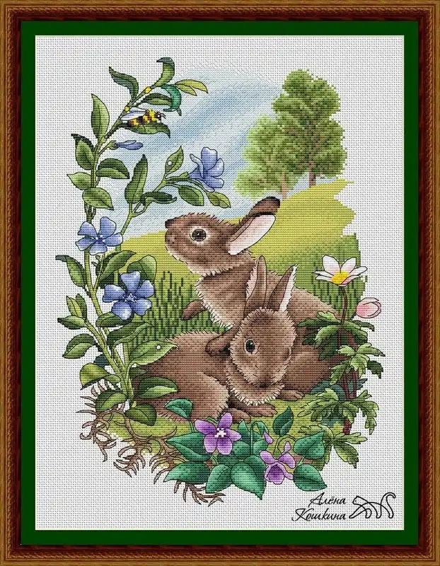 Holiday Sale Rabbits - PDF Cross Stitch Pattern