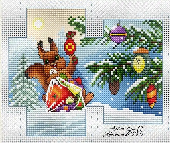 Zarubin Squirrel - PDF Cross Stitch Pattern Seasonal Sale