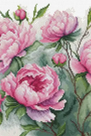 Bulk Order The Charm of Peonies b7019l Counted Cross-Stitch Kit
