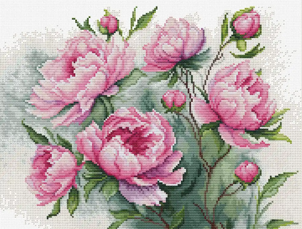 Bulk Order The Charm of Peonies b7019l Counted Cross-Stitch Kit