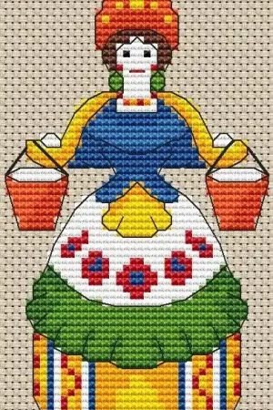 A Lady With A Spinning Wheel - PDF Cross Stitch Pattern Limited Time