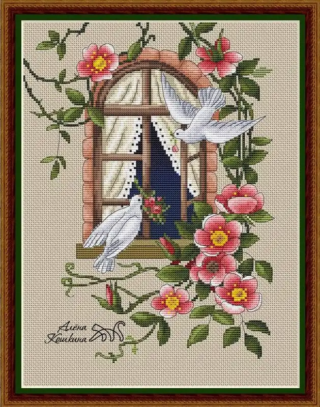Pigeon Window - PDF Cross Stitch Pattern New Arrival