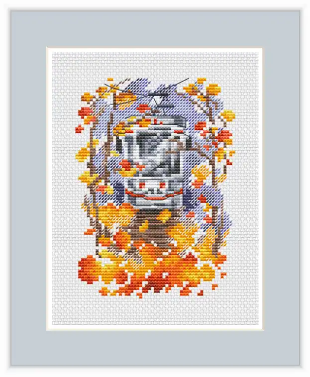 Place Order Tram - Autumn - PDF Cross Stitch Pattern