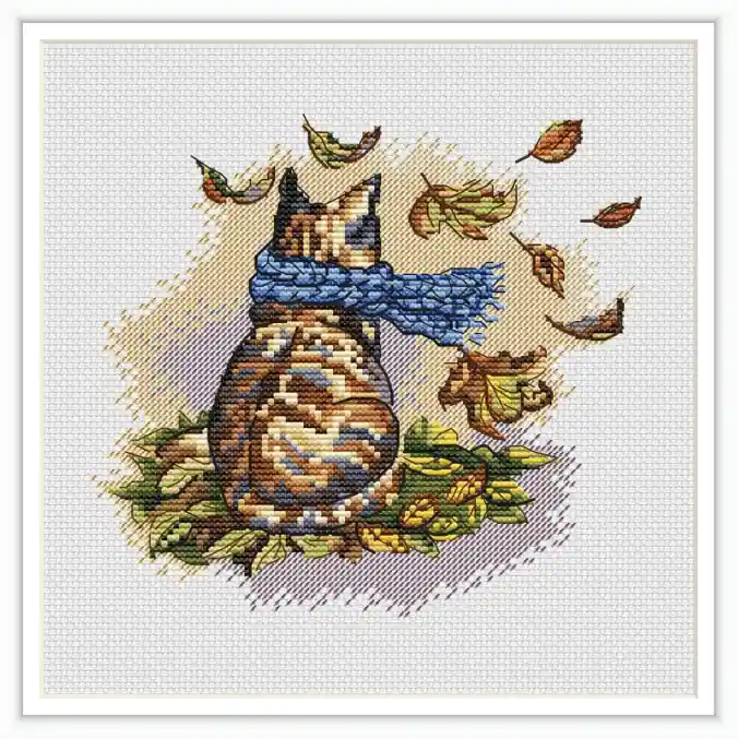 Must Have Autumn Kitten - PDF Cross Stitch Pattern