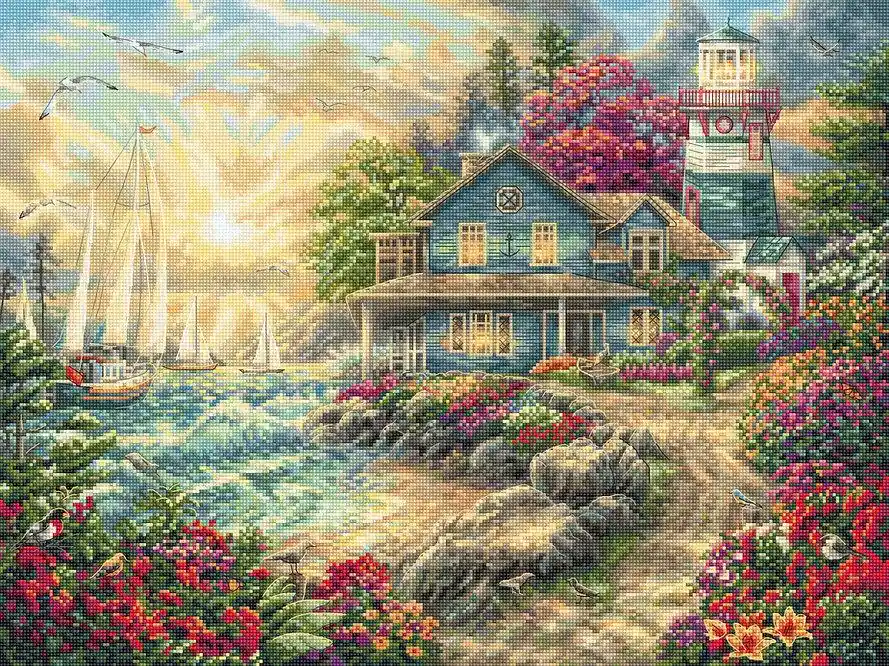 Sunrise by the Sea L8068 Counted Cross Stitch Kit No Minimum Order
