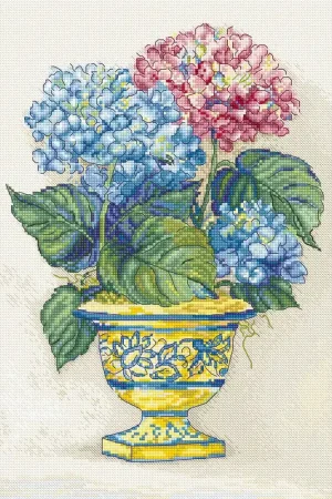 Hydrangea Blooms L8065 Counted Cross Stitch Kit Handmade