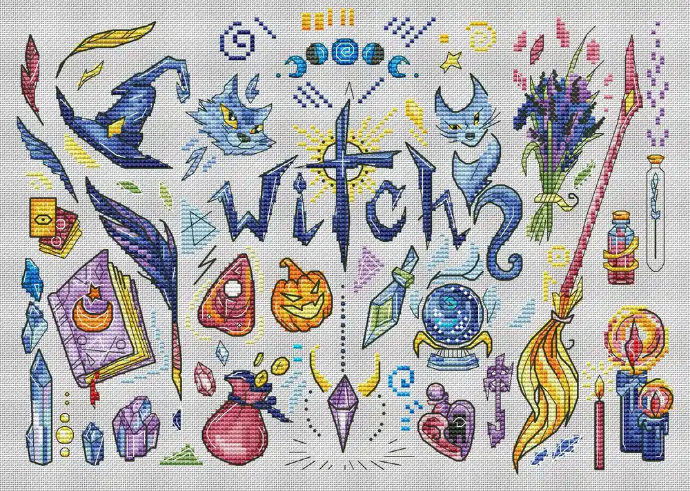 Witch Sampler - PDF Cross Stitch Pattern Time-Limited