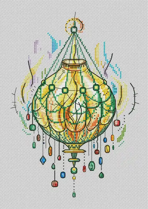 Lantern-globe - PDF Cross Stitch Pattern Clearance