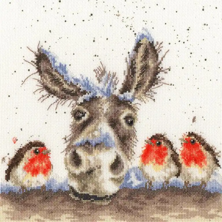 While Supplies Last Christmas Donkey XHD39 Counted Cross Stitch Kit