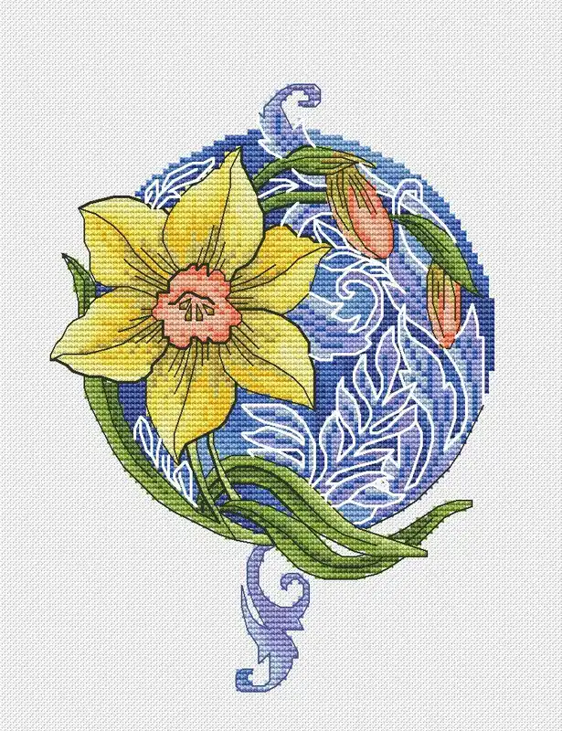 Victorian Daffodil - PDF Cross Stitch Pattern Bargain