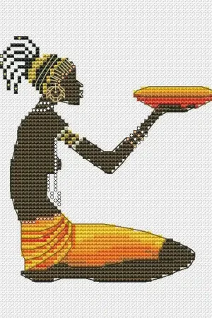 African Girl 2 - PDF Cross Stitch Pattern No Minimum Order