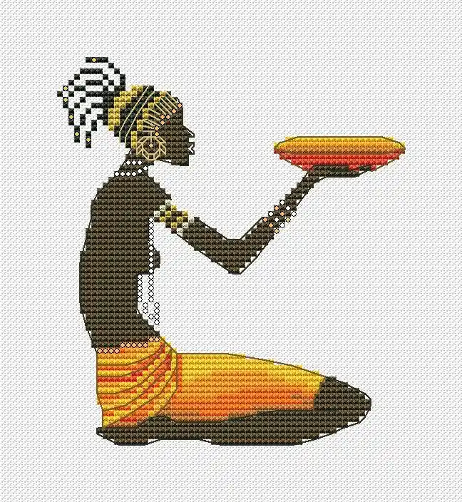 African Girl 2 - PDF Cross Stitch Pattern No Minimum Order