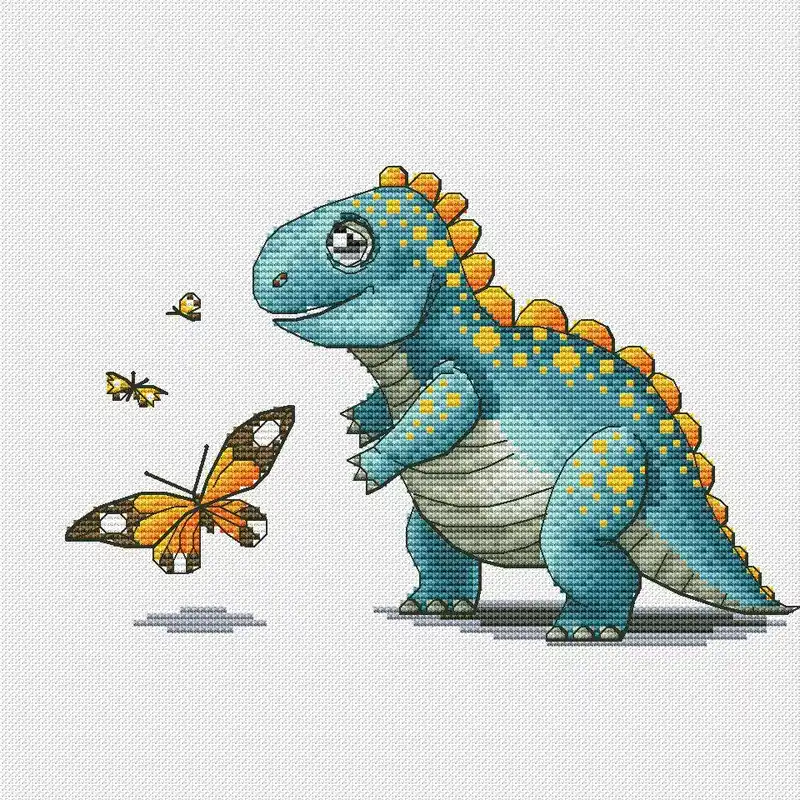 Butterfly Dinosaur - PDF Cross Stitch Pattern Certified