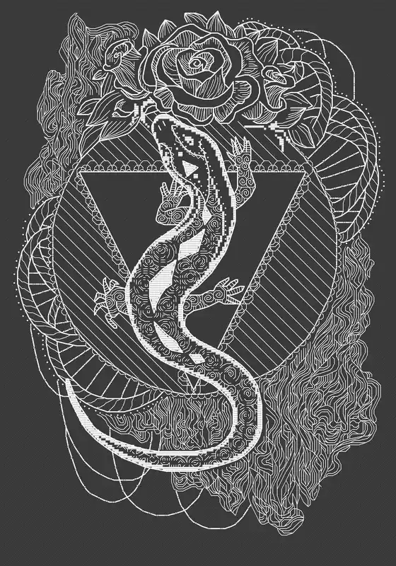 Lizard - PDF Cross Stitch Pattern Budget