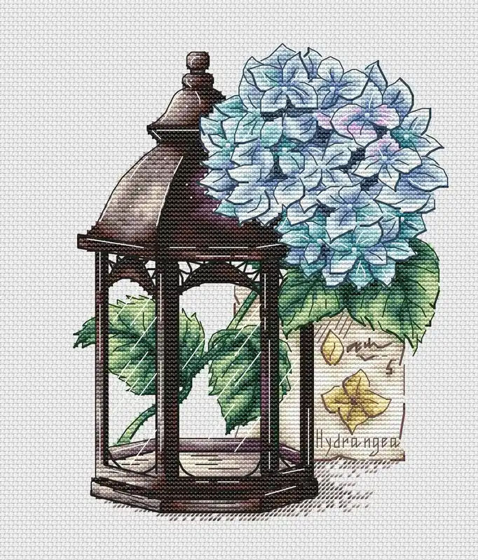 Authentic Hydrangea - PDF Cross Stitch Pattern