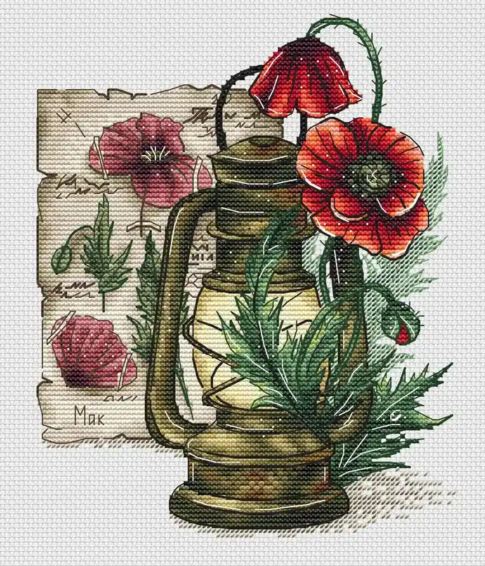 Free Delivery Poppies - PDF Cross Stitch Pattern