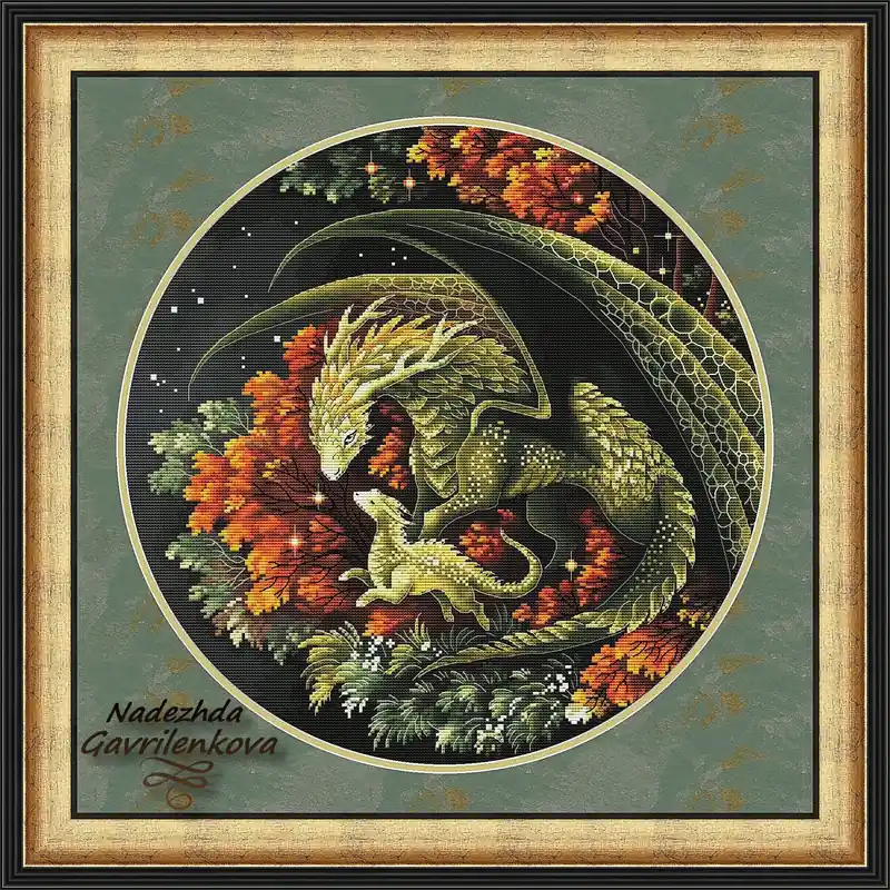 Dragons. Autumn walk - PDF Counted Cross Stitch Pattern Shop Now