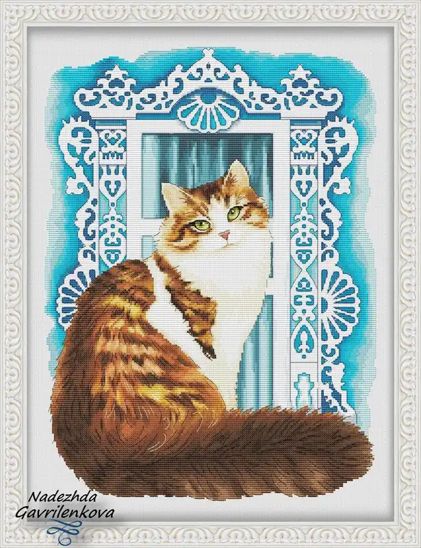 Fluffy beauty - PDF Counted Cross Stitch Pattern Secure Checkout