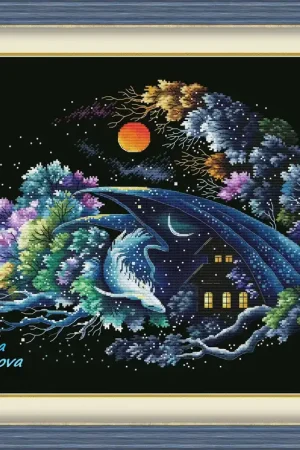 Dragon - Guardian of Good Dreams - PDF Counted Cross Stitch Pattern Trusted Brand