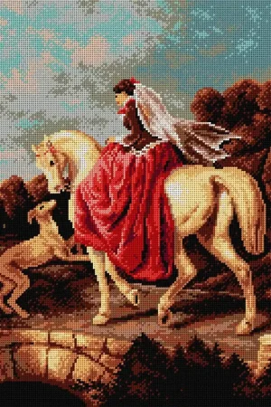 Needlepoint canvas for halfstitch without yarn after Alfred de Dreux - Amazon 2135M Direct From Manufacturer
