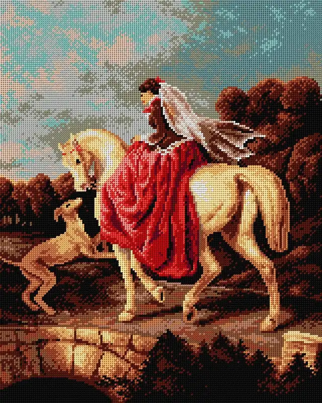 Needlepoint canvas for halfstitch without yarn after Alfred de Dreux - Amazon 2135M Direct From Manufacturer