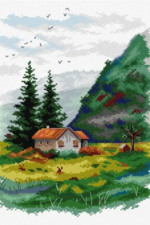 Landscape 136CS Counted Cross-Stitch Kit Free Shipping
