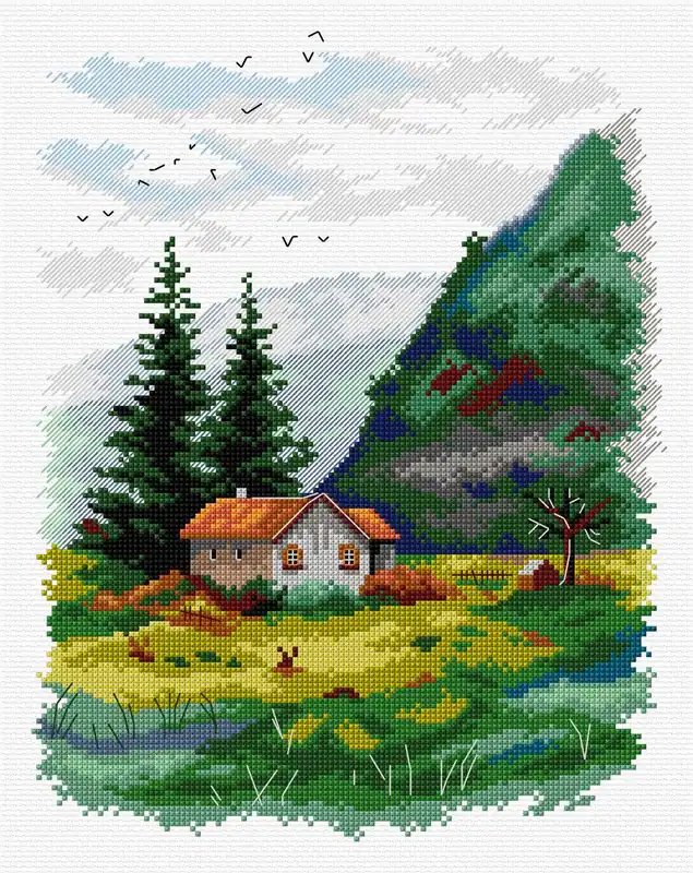 Landscape 136CS Counted Cross-Stitch Kit Free Shipping