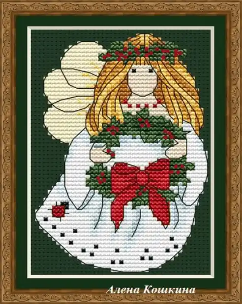 Shop Now Angel & Wreath - PDF Cross Stitch Pattern