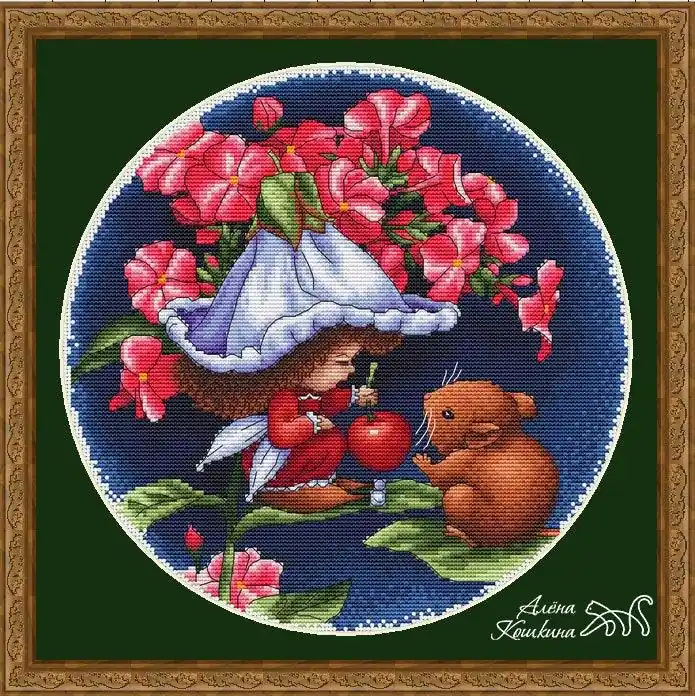 Free Returns Victoria Plum with Mouse - PDF Cross Stitch Pattern
