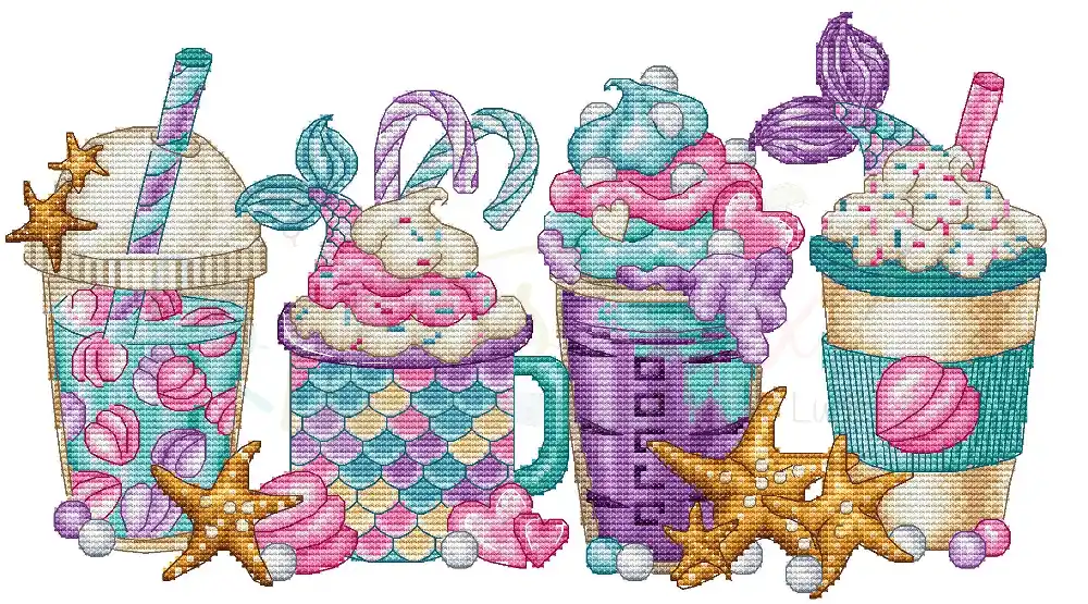 Special Discount Beach Coffees - PDF Cross Stitch Pattern