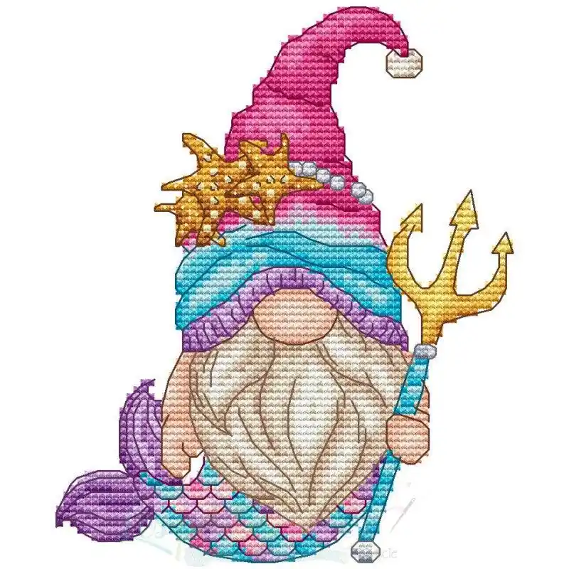 Gnome Mermaid - PDF Cross Stitch Pattern Top Rated