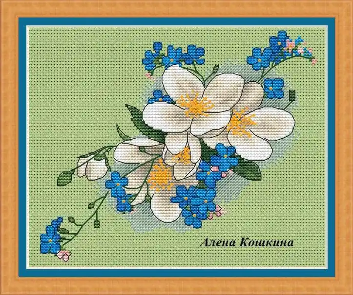 Bouquet with Forget-Me-Nots - PDF Cross Stitch Pattern Wholesale