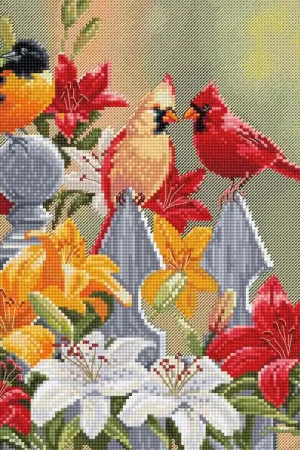 Super Sale Backyard Birds with Daylilies BU5024L Counted Cross-Stitch Kit