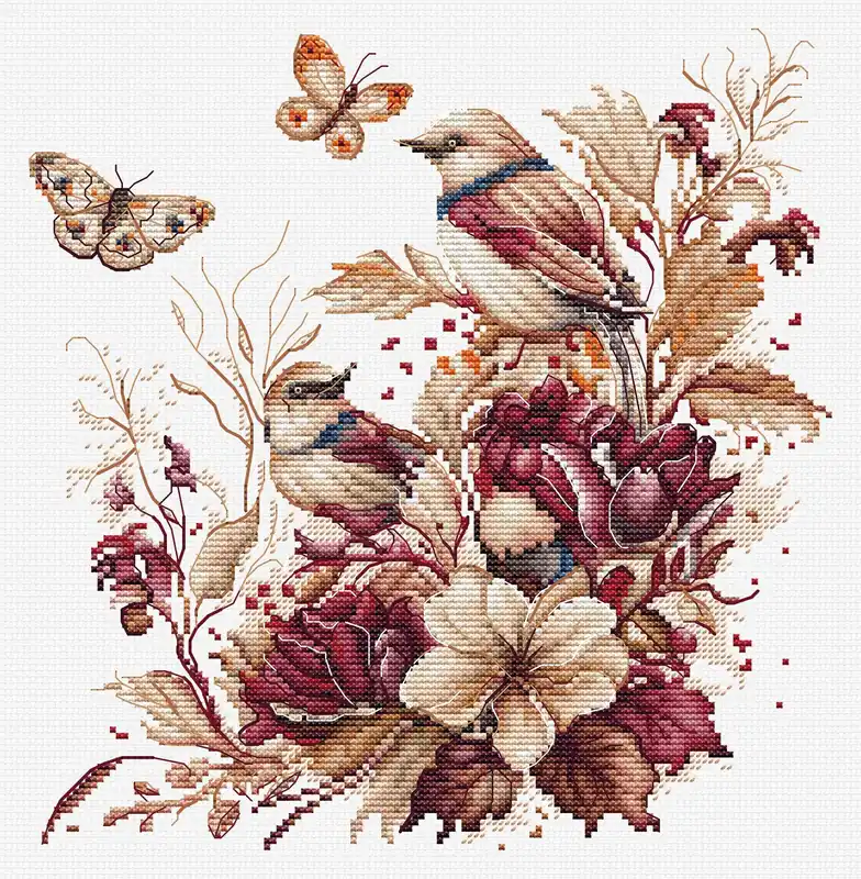 Thre Birds-Autumn B2419L Counted Cross-Stitch Kit Markdown