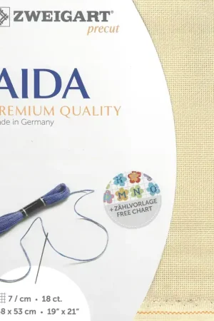 Time-Limited Precut Zweigart Fein-Aida 18 count Dark Ecru 3793/3740