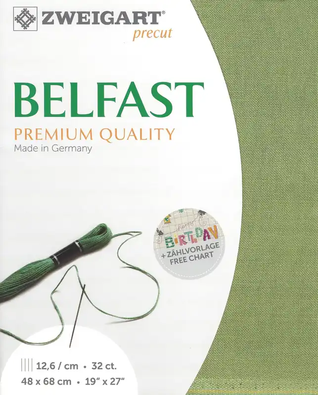 Precut Zweigart Belfast 32 count Olive 3609/6016 No Minimum Order