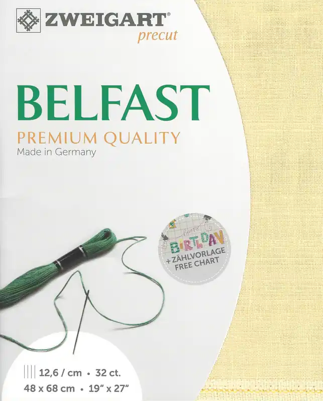 Precut Zweigart Belfast 32 count Lemon Yellow/Autumn Gold 3609/2127 While Supplies Last