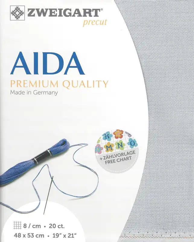 Precut Zweigart Aida extra fine 20 count Pearl Grey 3326/705 Original