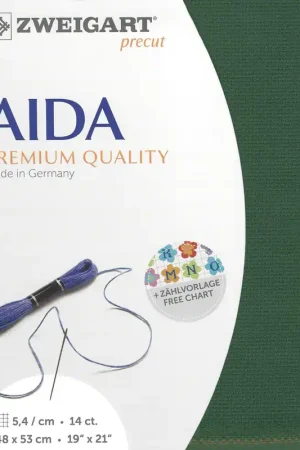 Precut Zweigart Stern-Aida 14 count Dark Green 3706/6037 Free Shipping