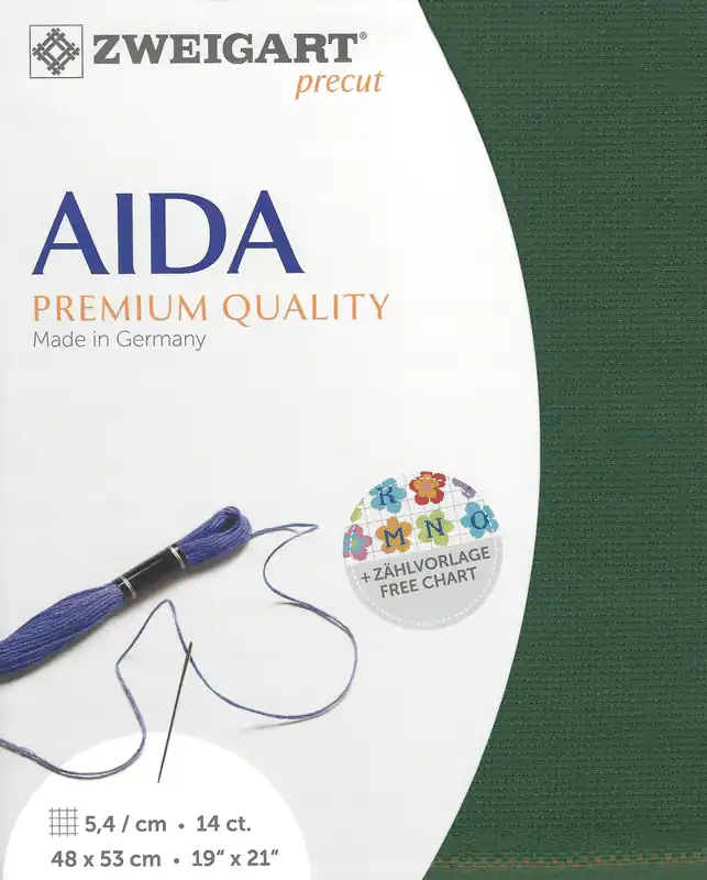 Precut Zweigart Stern-Aida 14 count Dark Green 3706/6037 Free Shipping