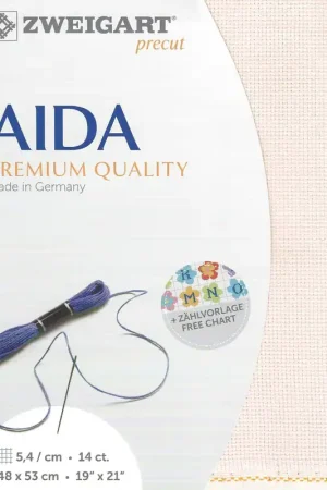 Worldwide Shipping Precut Zweigart Stern-Aida 14 count Light Pink 3706/4110
